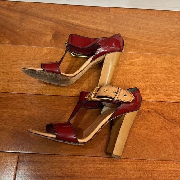 Giuseppe Zanotti Buckle Burgundy Red Patent Leather Mule size 6.5 - Picture 5 of 10